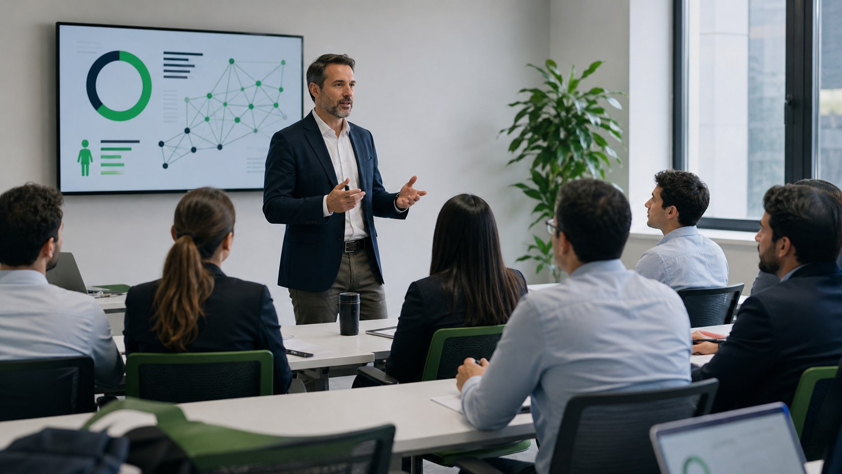 Capacitación especializada en sala corporativa